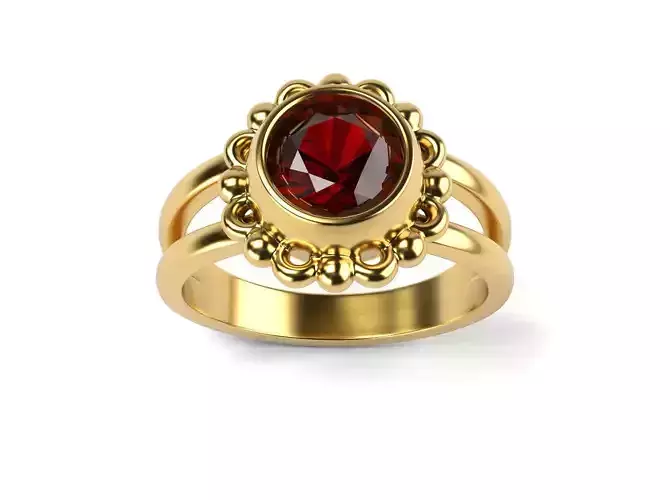 Rubin vintage ring  3D print model