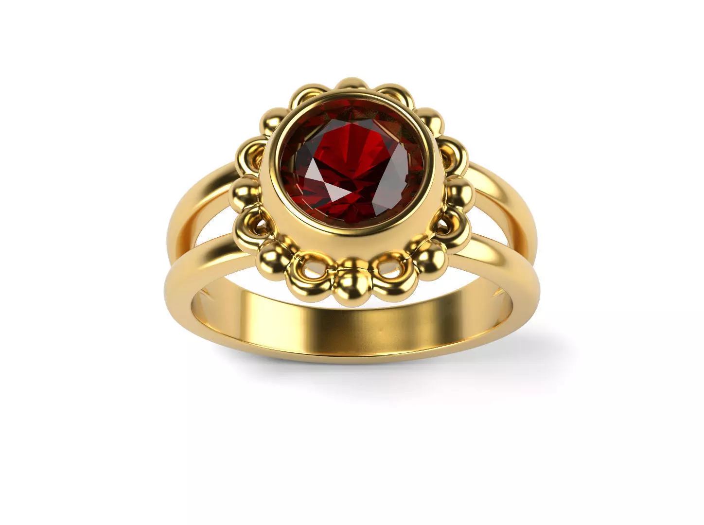 Rubin vintage ring  3D print model_0