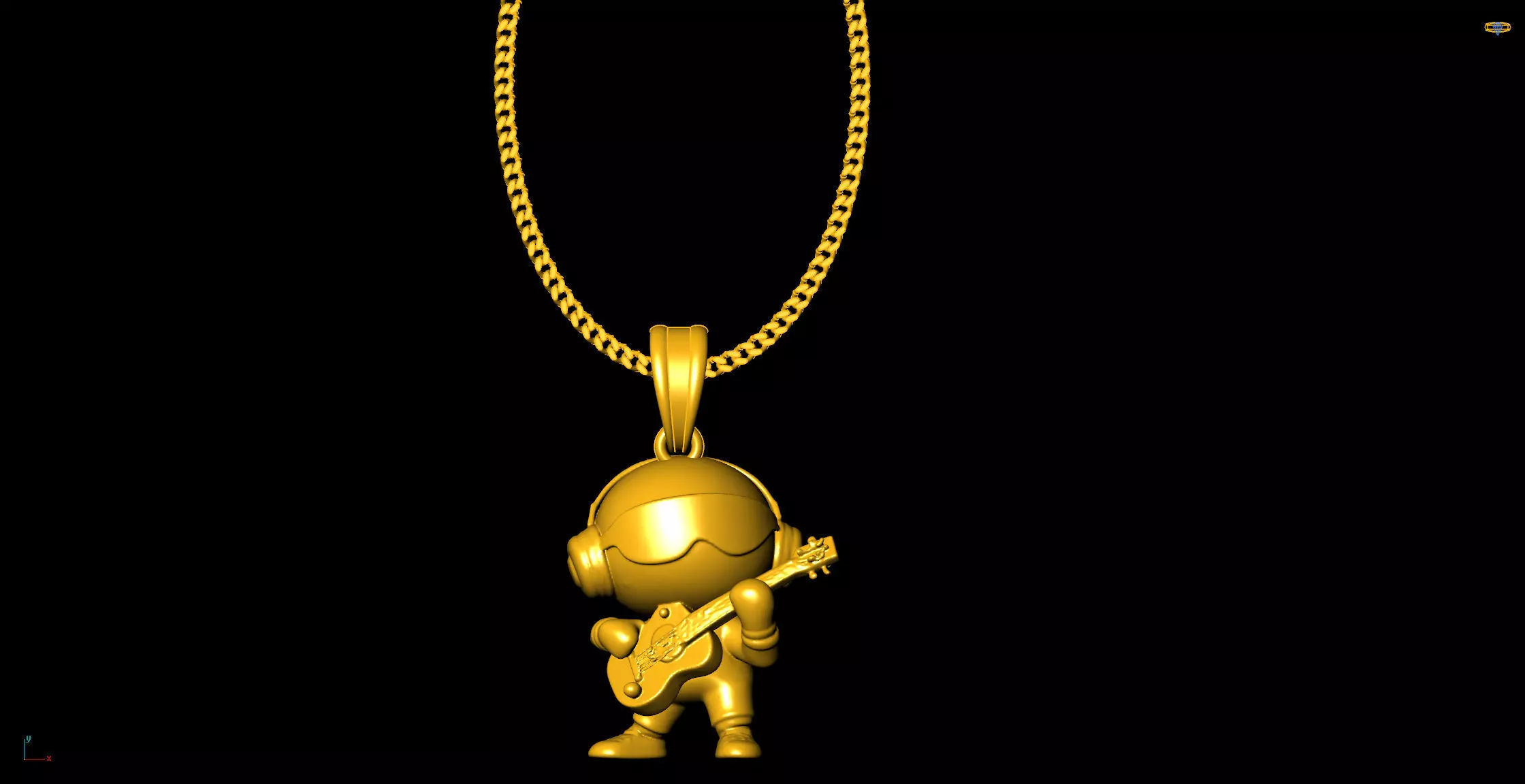 Rock and roll pendant charms - one inch pendant 3D print model