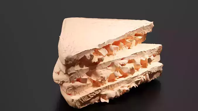 Sandwich 02 Low-poly 3D model 7