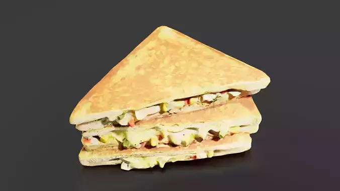 Sandwich 02 Low-poly 3D model 4