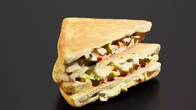 Sandwich 02 Low-poly 3D model 2