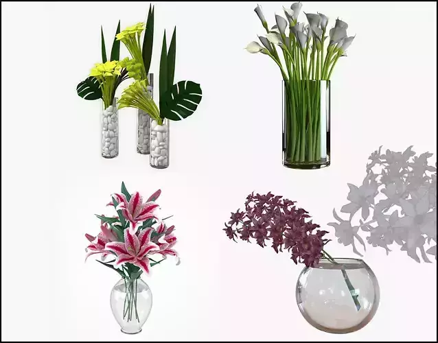 Flower Collection 4 calla lilies in vase