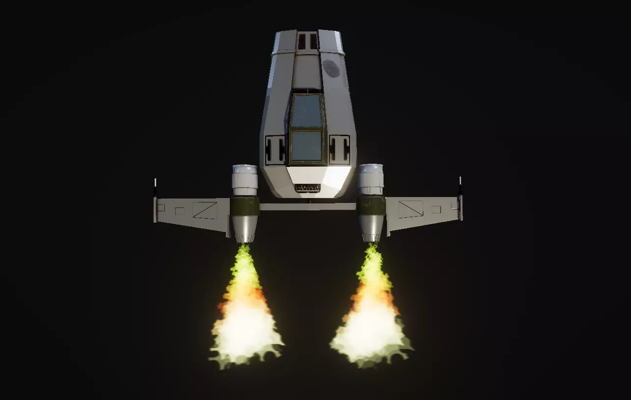 Game Ready Space Ship Low-poly 3D model