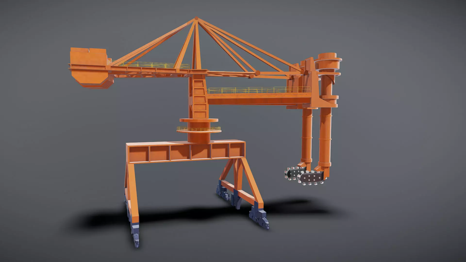Port transportation crane animation 3D model