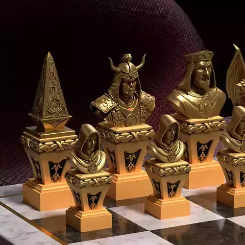 Dark Gothic Chess Bundle - Winged Demons Dragons Horror - 3D STL