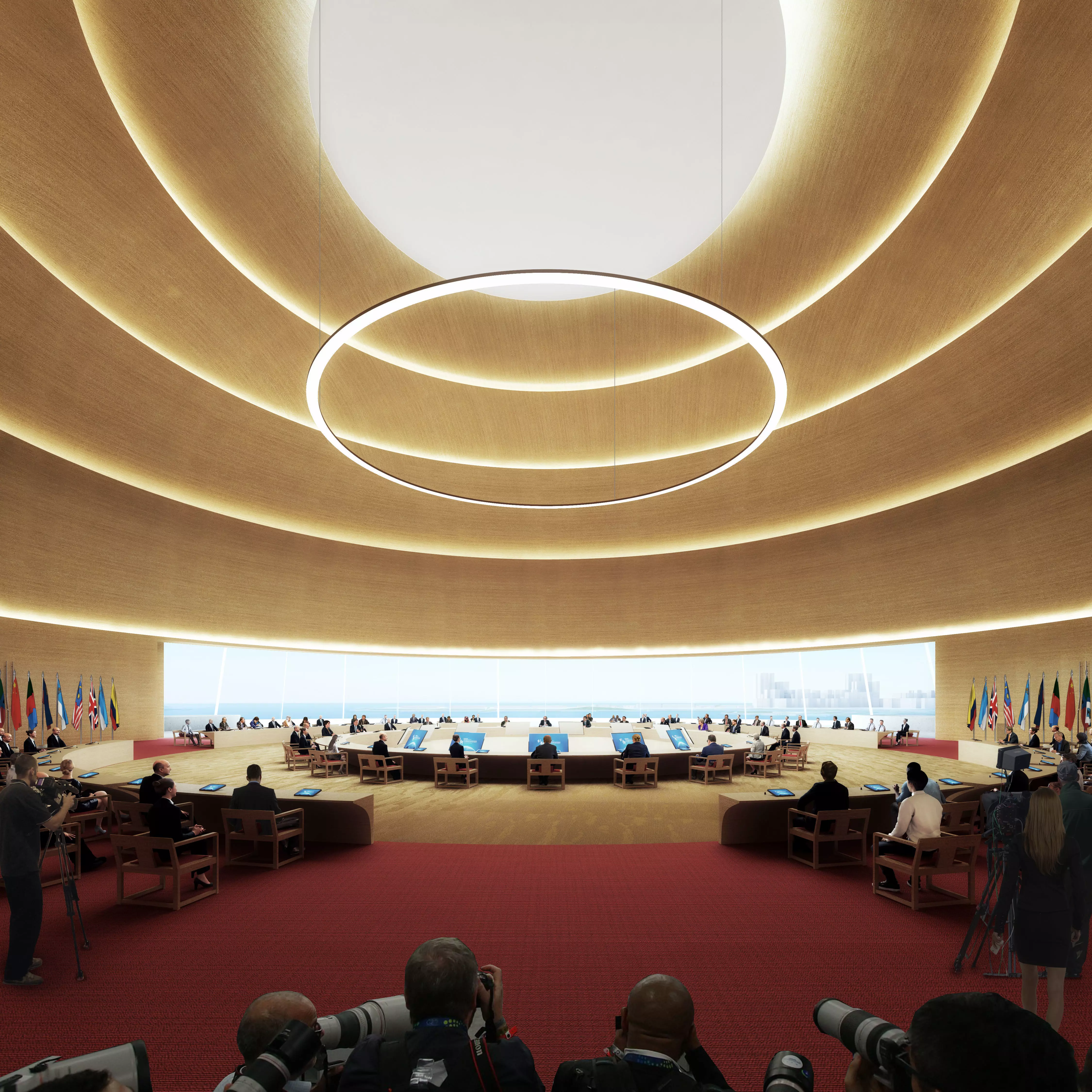 Futuristic Waterfront Sports Park - Civic District Masterplan 3D model