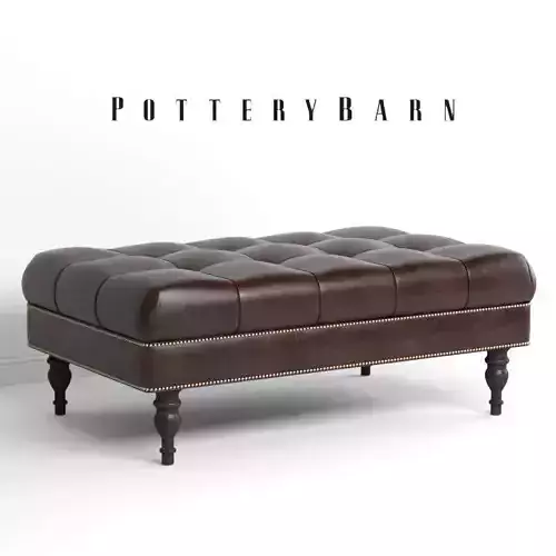 Pottery Barn - Martin Tufted Leather Ottoman