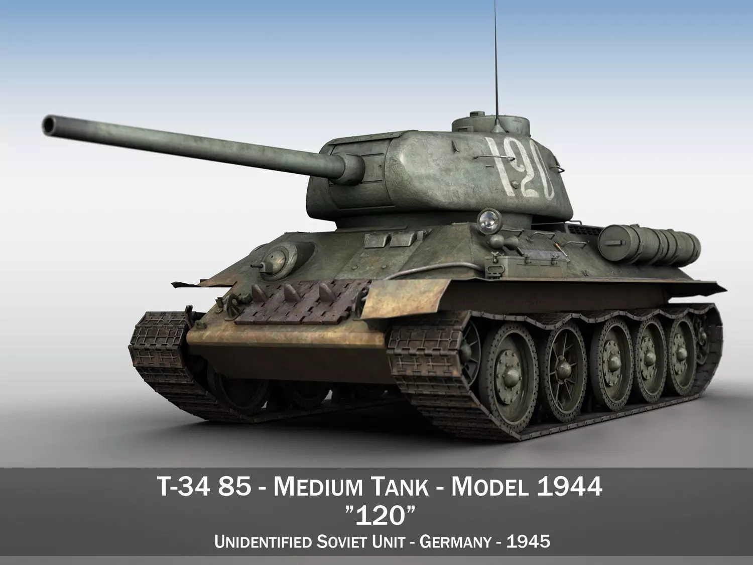 T-34 85 - Soviet medium tank - 120 3D model_0