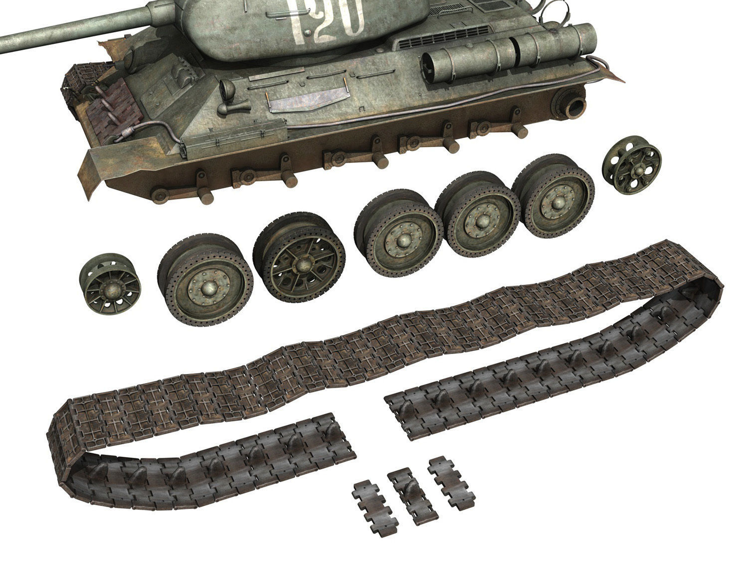 T-34 85 - Soviet medium tank - 120 3D model_8