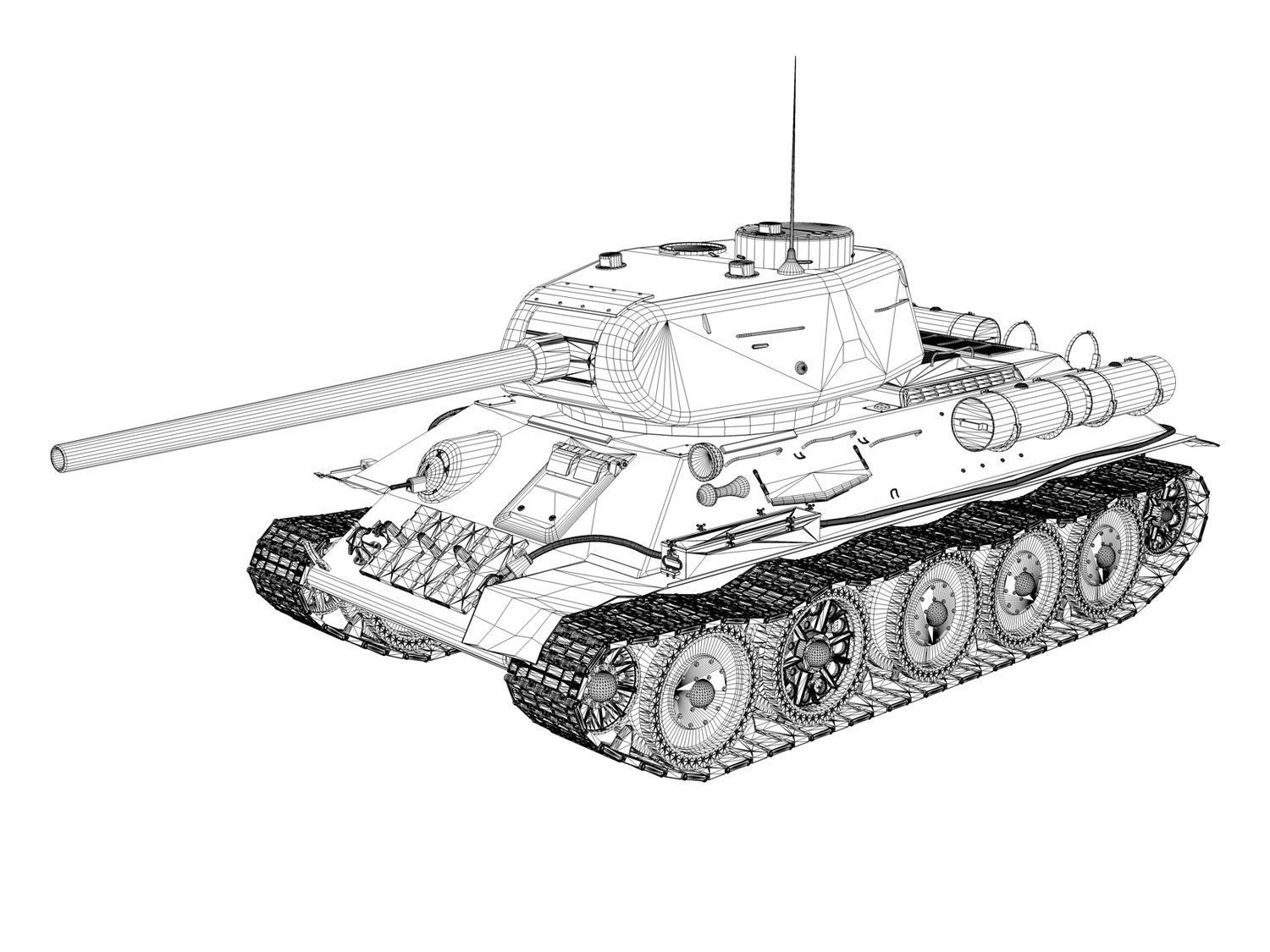 T-34 85 - Soviet medium tank - 120 3D model_9