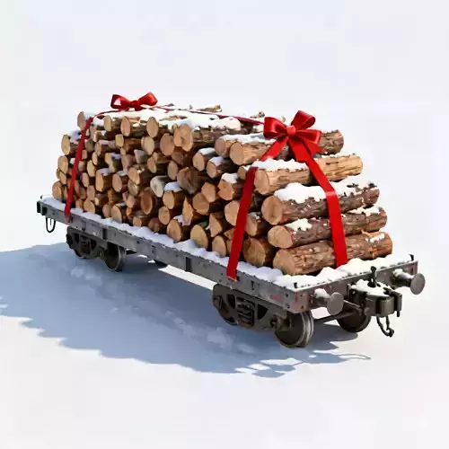 Yule Log Express Wagon 3D Model