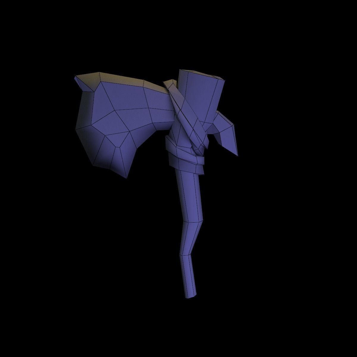 Axe cartoon  Low-poly 3D model_3