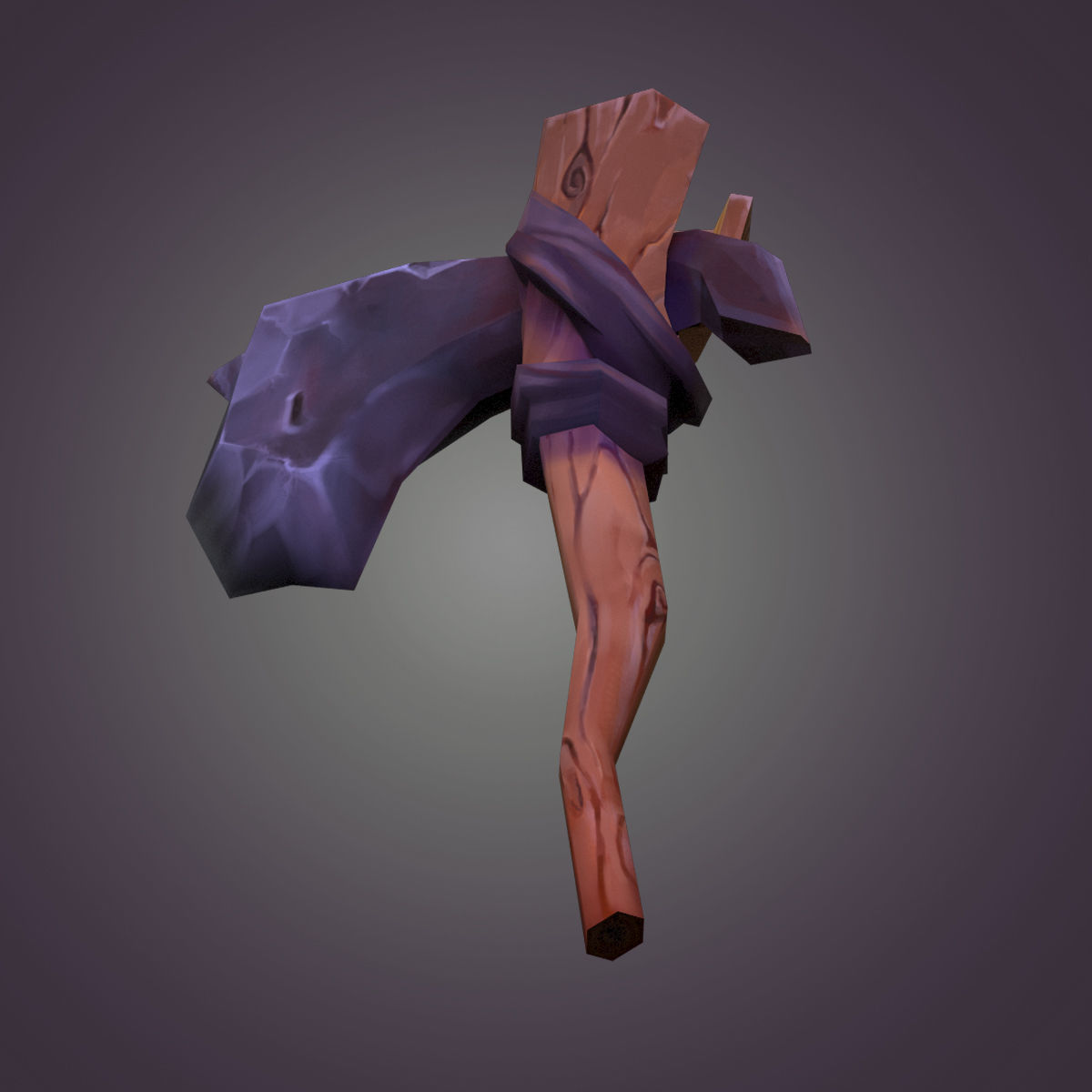 Axe cartoon  Low-poly 3D model_1