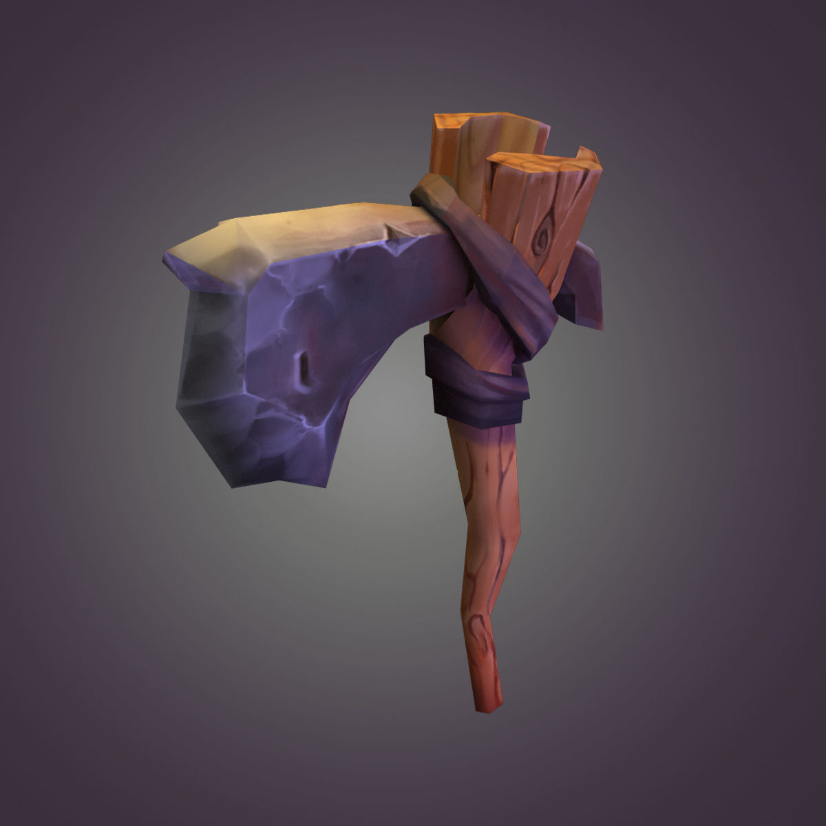 Axe cartoon  Low-poly 3D model_2