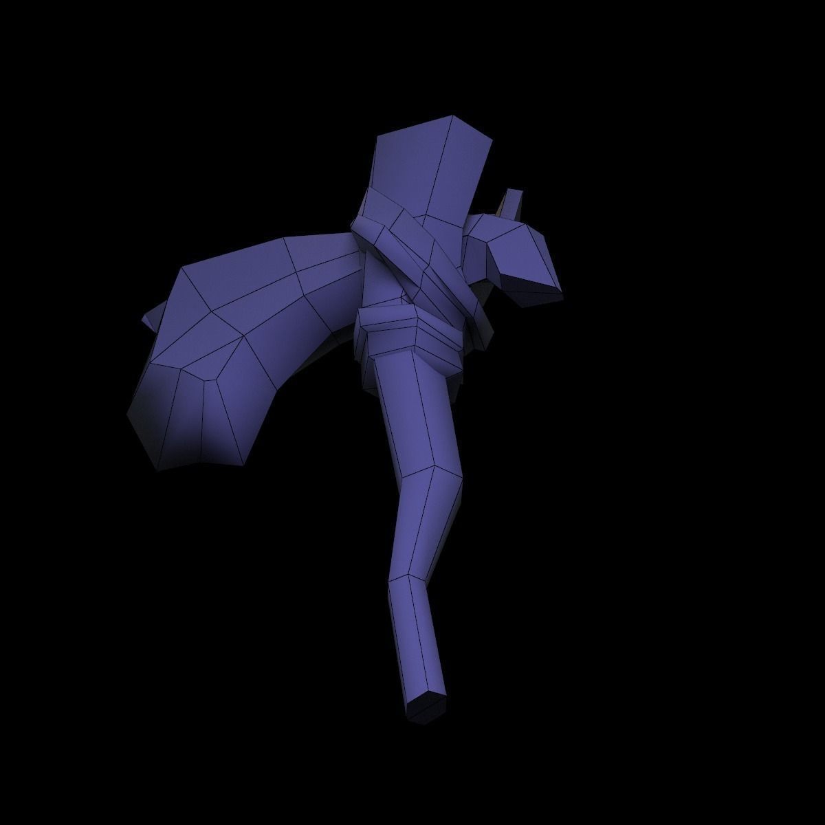 Axe cartoon  Low-poly 3D model_4