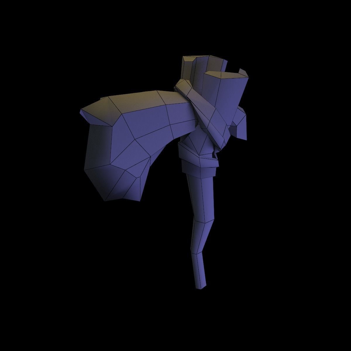 Axe cartoon  Low-poly 3D model_5