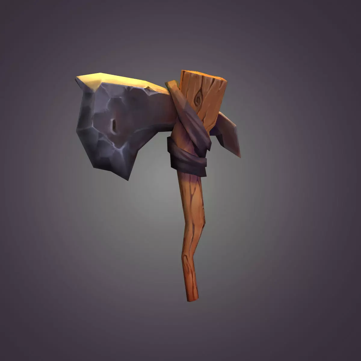 Axe cartoon  Low-poly 3D model_0