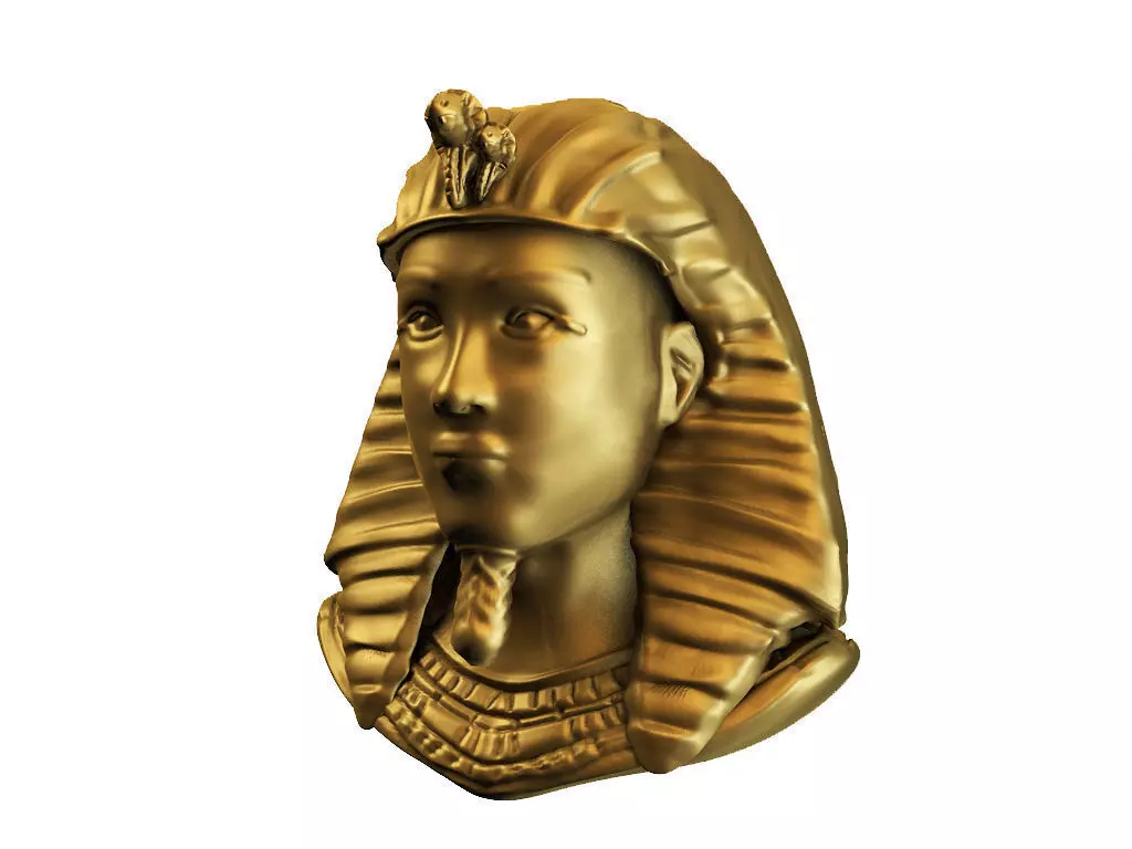Egyptian golden bust  Low-poly 3D model_0