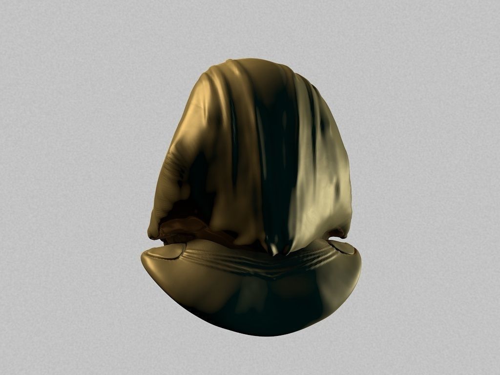 Egyptian golden bust  Low-poly 3D model_4