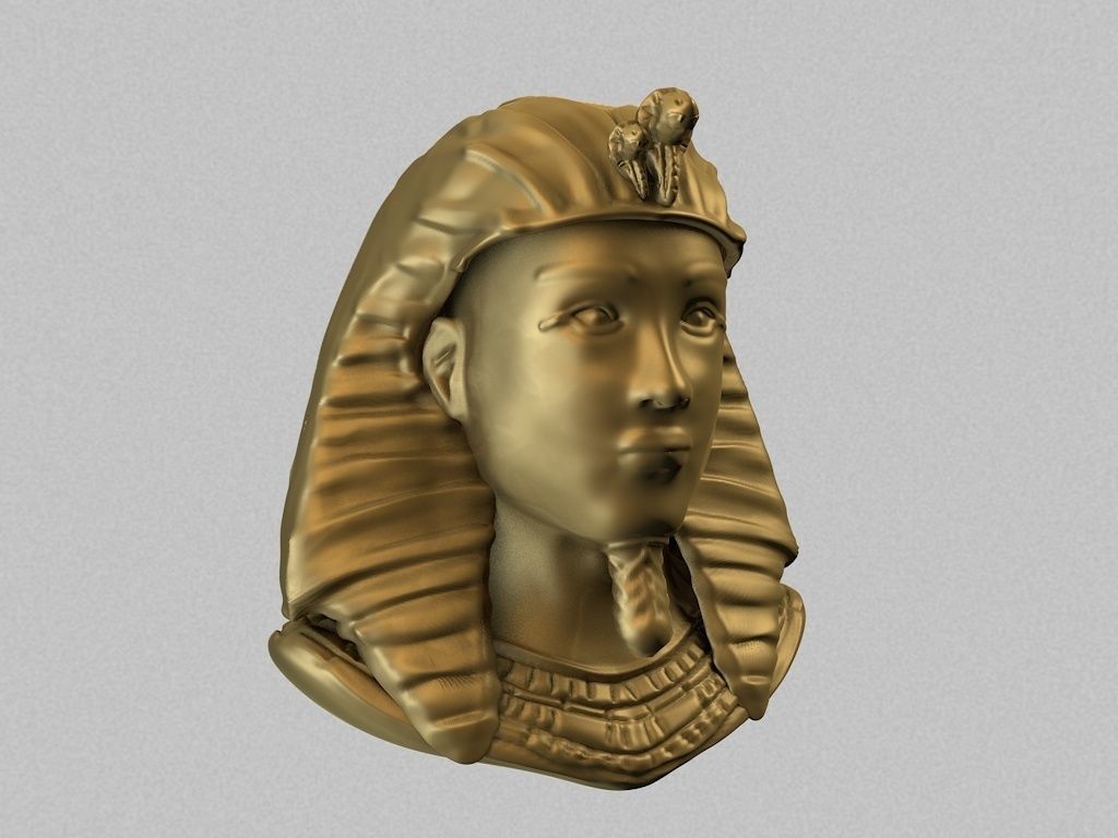 Egyptian golden bust  Low-poly 3D model_2