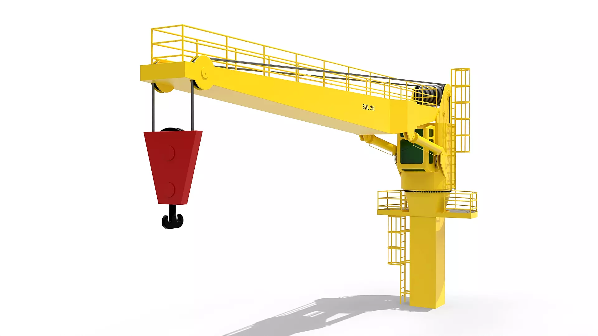 Ship Deck Crane 24T 3D model