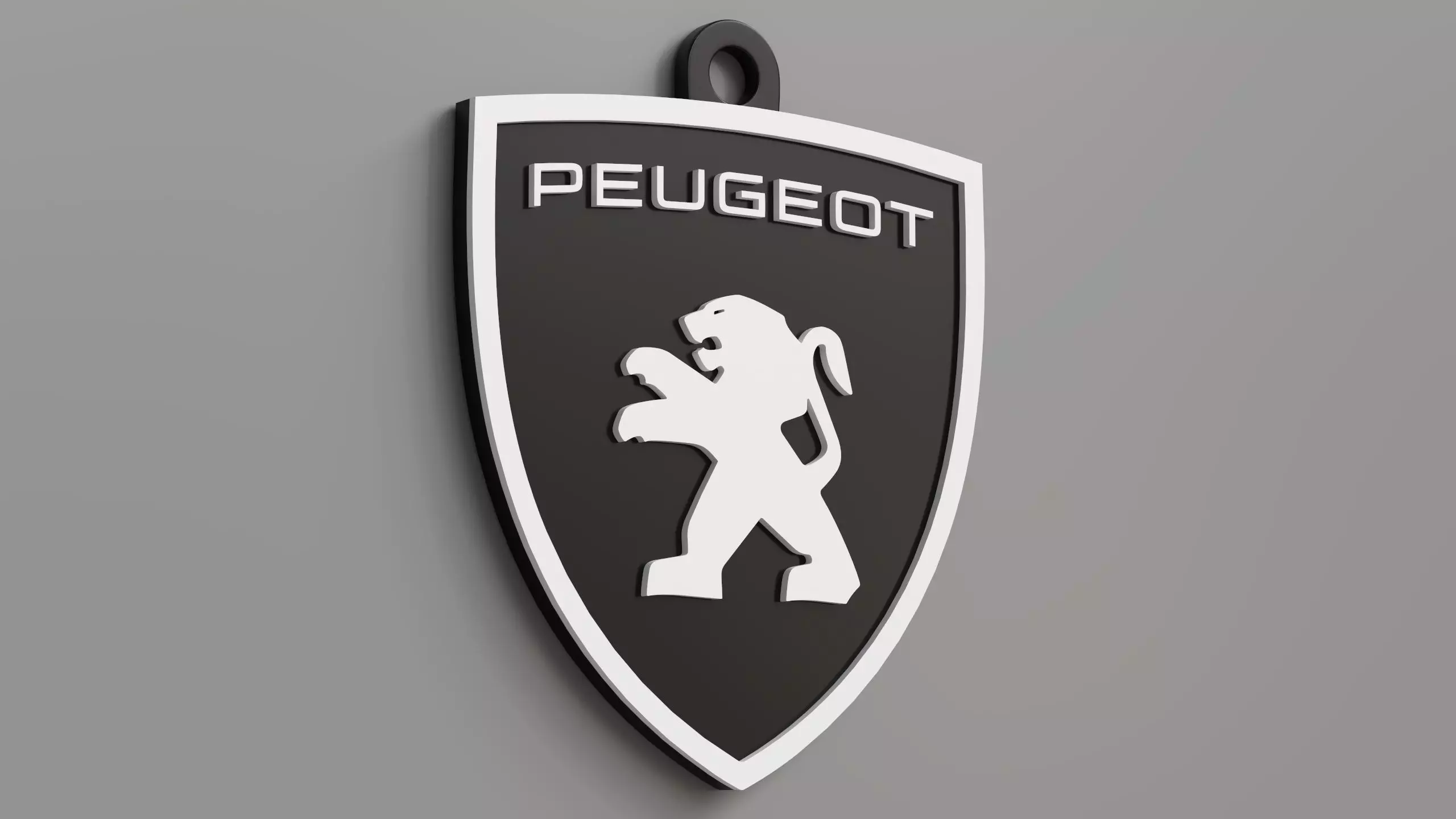 Peugeot logo key ring 02 3D print model
