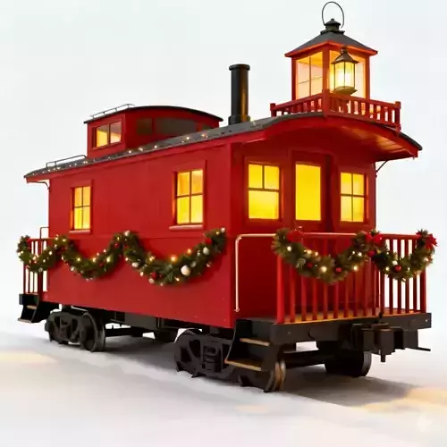 North Pole Lantern Caboose 3D Model