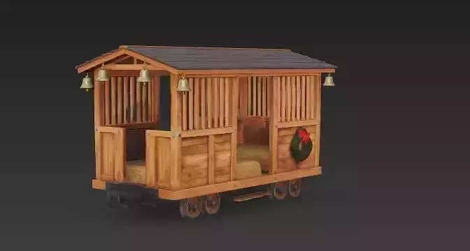 Reindeer Stable Stock Car 3D Model Low-poly 3D model 3