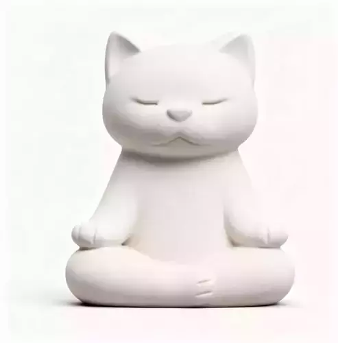 Yoga Cat - Lotus Pose - 3D Printable Figurine Model