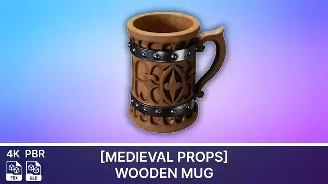 Medieval Props - Wooden Mug - 02