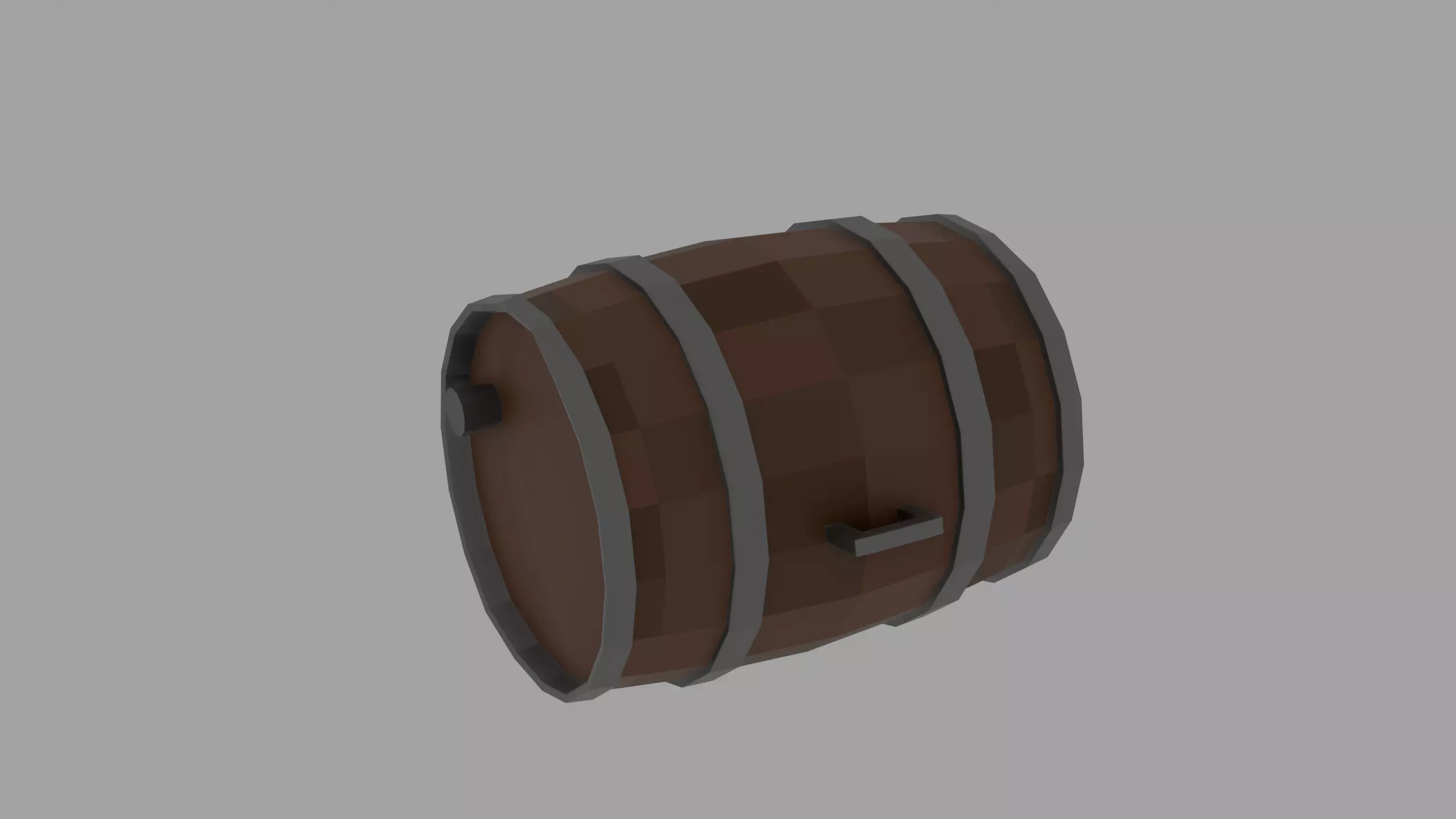 Stylized Low Poly Barrel Game Ready Low-poly 3D model