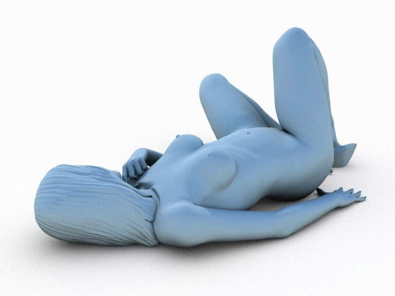 Woman lying Down 02 3D print model_2