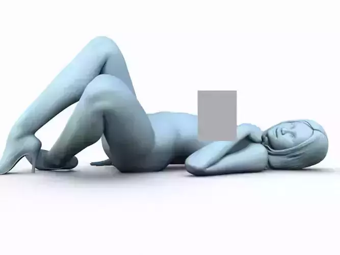 Woman lying Down 02 3D print model