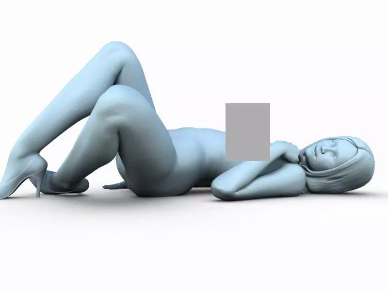 Woman lying Down 02 3D print model_0