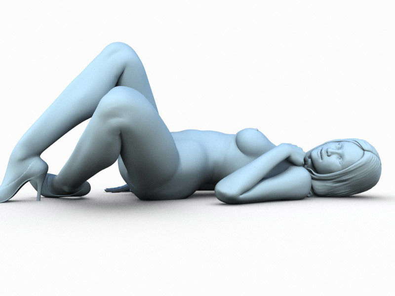 Woman lying Down 02 3D print model_1