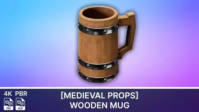 Medieval Props - Wooden Mug - 03