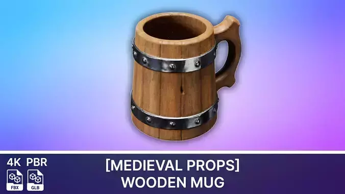 Medieval Props - Wooden Mug - 04