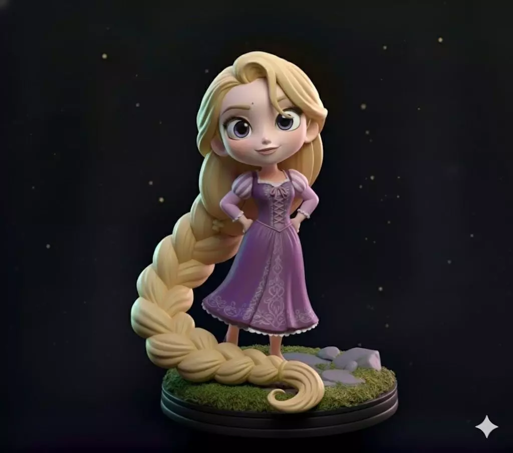 Rapunzel Deluxe Edition Chibi Tangled 3D Model 3D print model