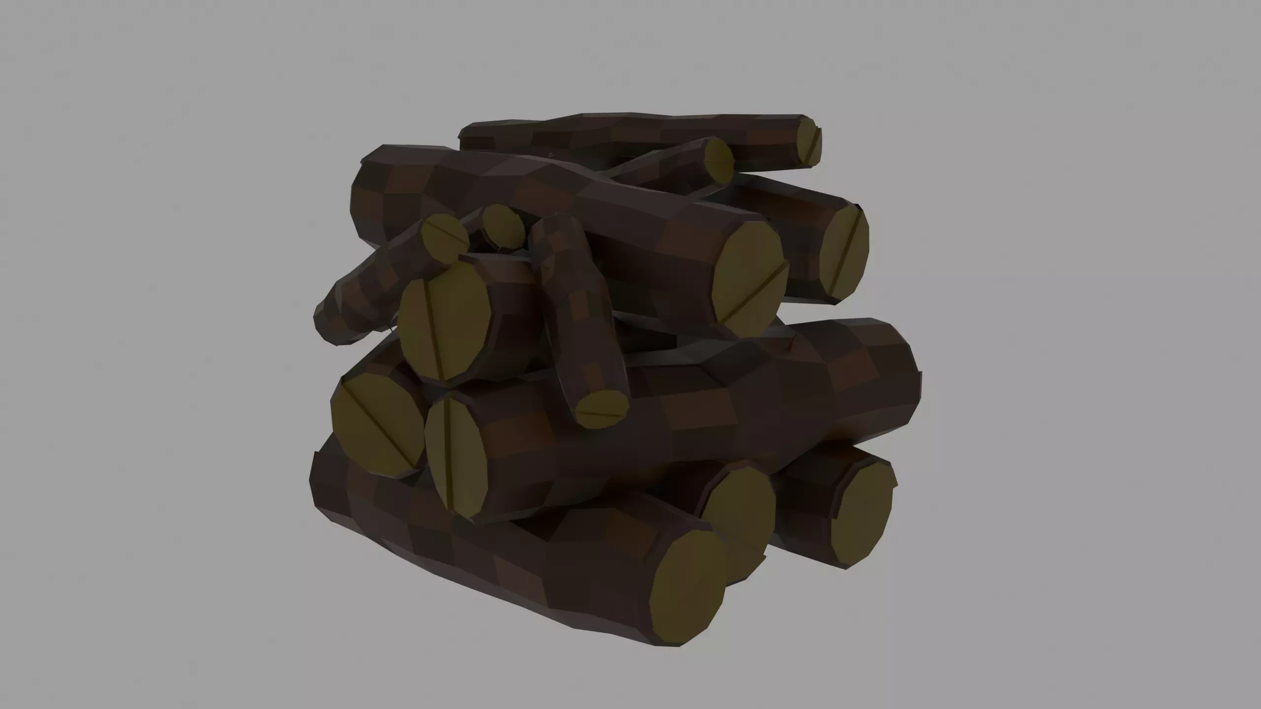Stylized Low Poly Firewood Stack Prop Low-poly 3D model