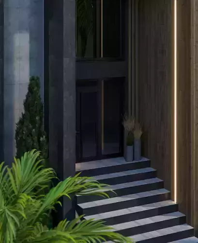 Modern Exterior Style   3-Storey Building Design 3D model 6