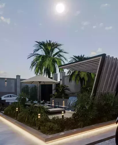 Modern Exterior Style   3-Storey Building Design 3D model 7