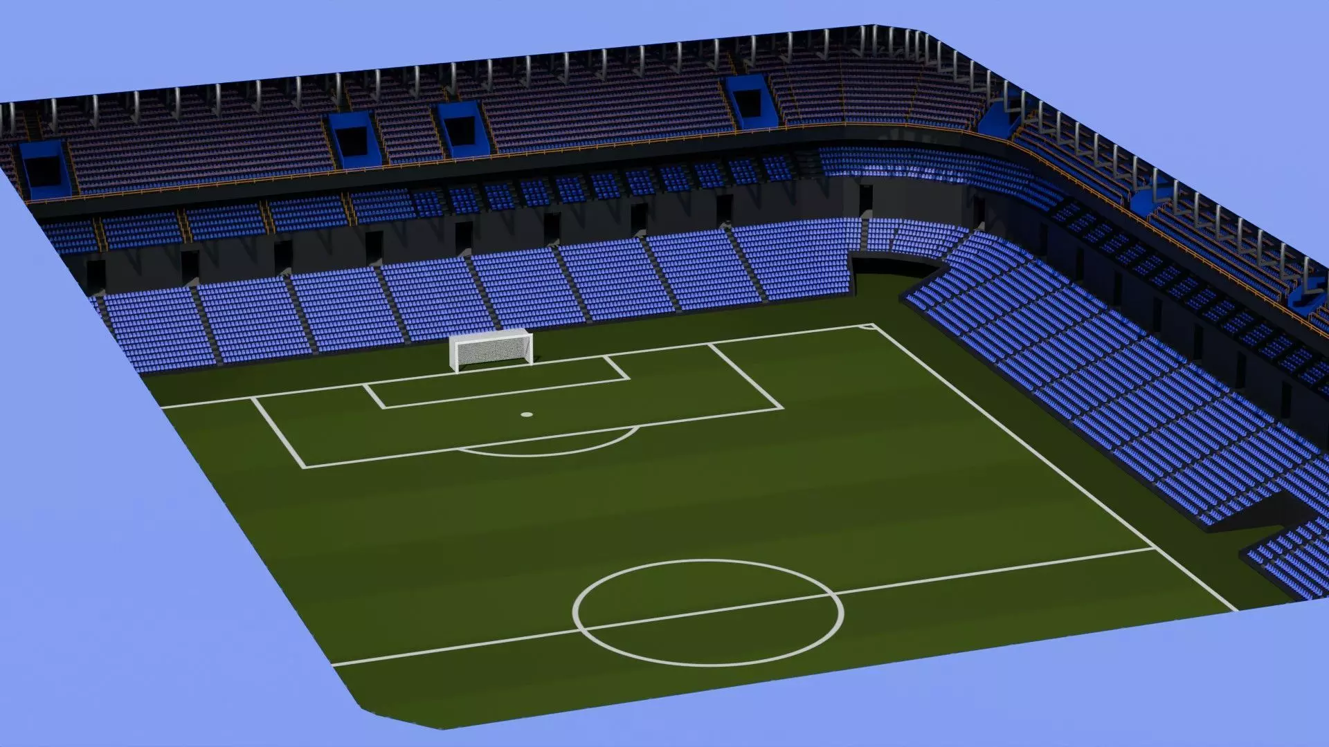 Editable Football Stadium Modular Stands Presentation Ready 3D model