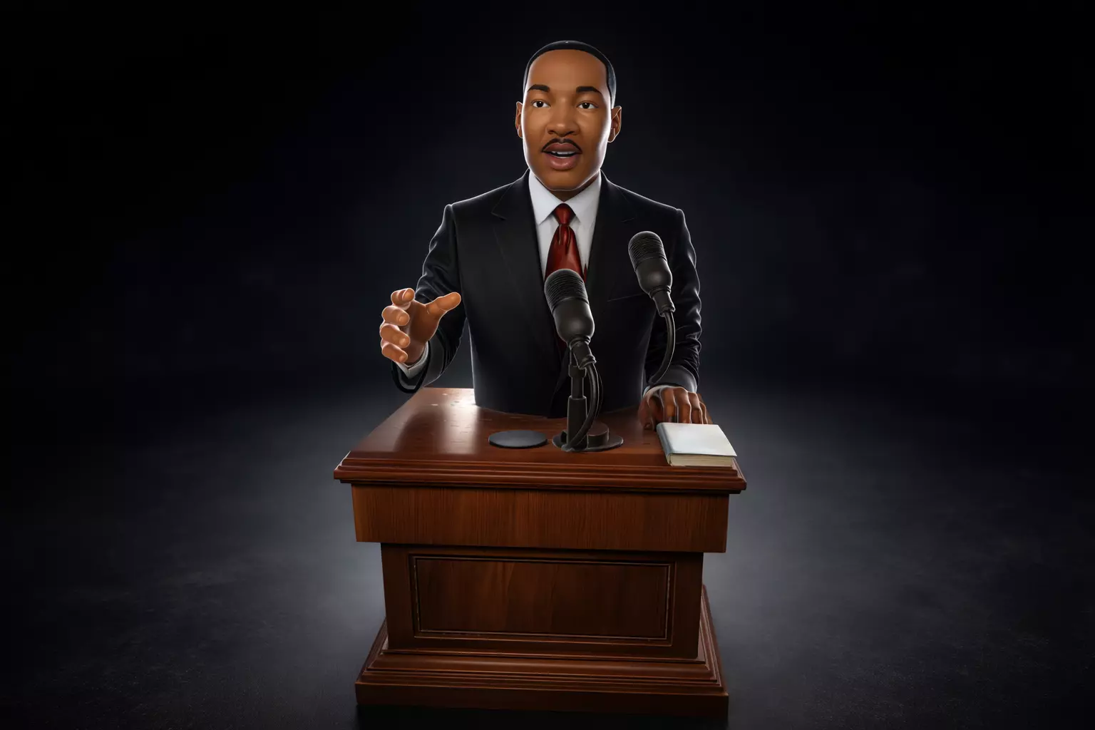 Martin Luther King Jr Statue Historic Speech Podium Sculpture 3D print model
