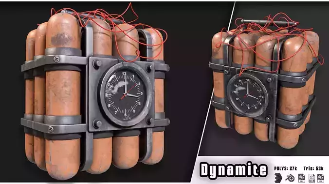 Dynamite 2 Low-poly 3D model