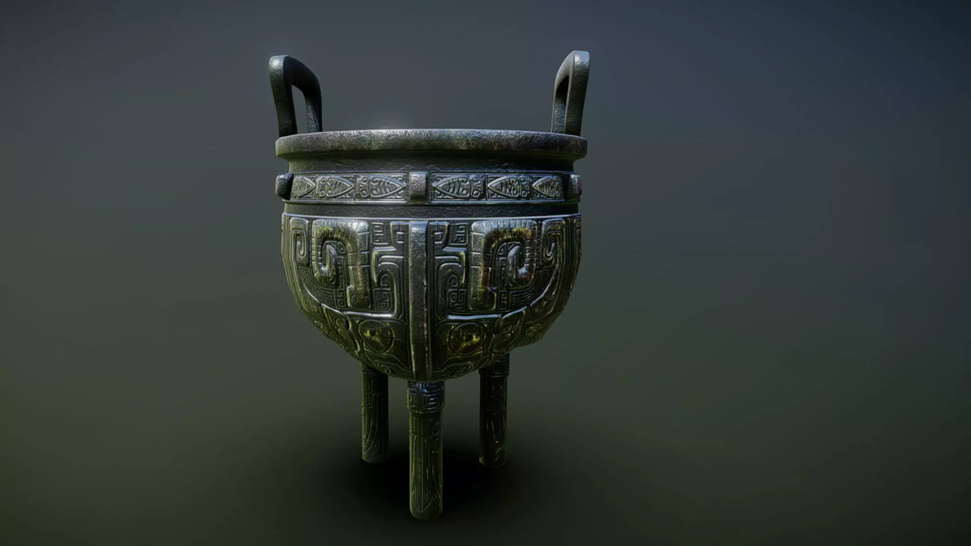 ancient chinese bronzes Low-poly 3D model
