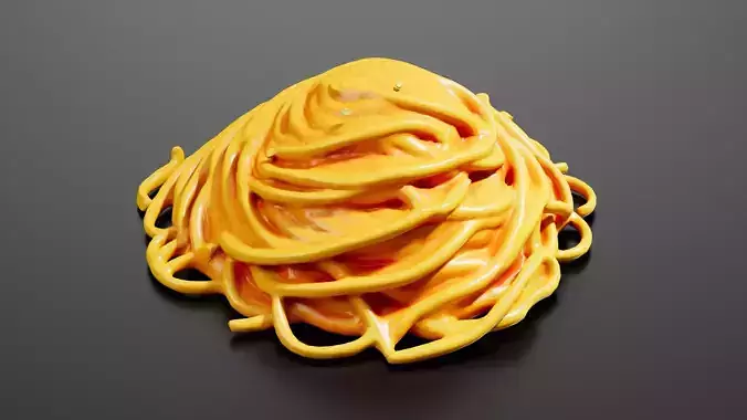 spaghetti Low-poly 3D model 2