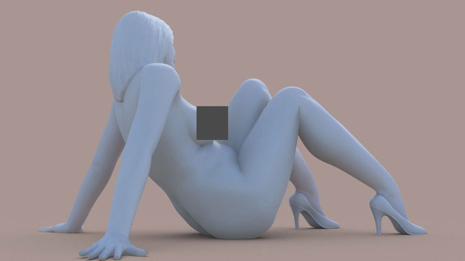 Chubby Woman sit 3D print model