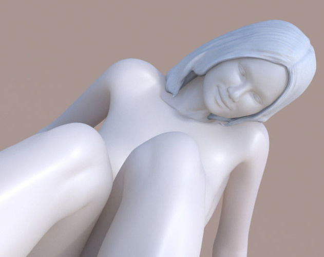 Woman sit 3D print model
