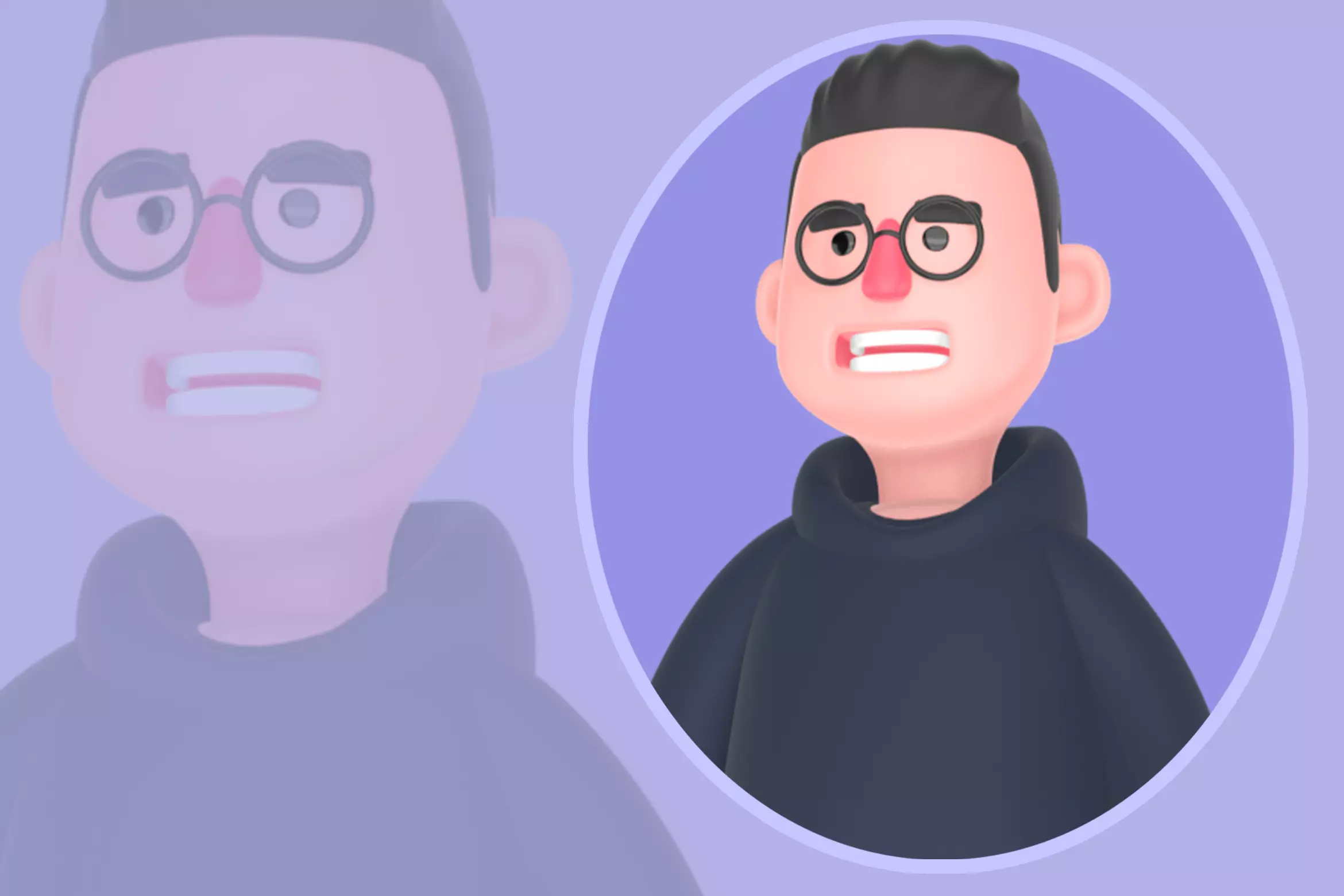 Stylized 3D Angry Male Programmer Character - Shouting Emotion 3D model